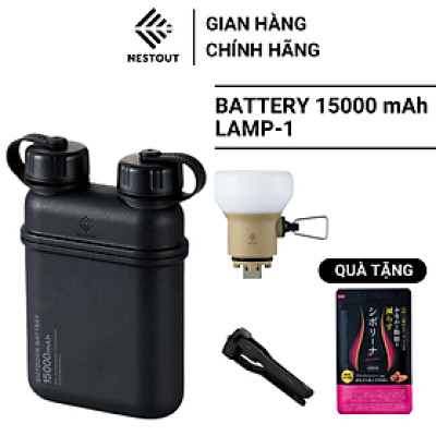 COMBO Pin Dự Phòng 15000 mAh Và Đèn LED Dã Ngoại 7.5W NESTOUT - Hàng Chính Hãng - ELECOM OFFICIAL SHOP
