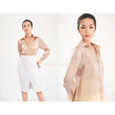 Áo sơ mi tơ lụa phủ bóng TOP032C