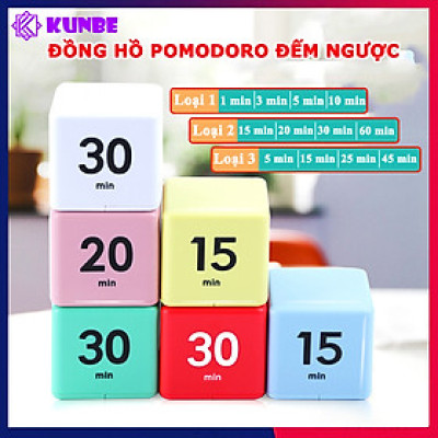 Đồng Hồ Pomodoro Hình Khối Lập Phương KUNBE Đếm Ngược Hẹn Giờ Nấu Ăn, Tập Thể Dục, Quản Lý Thời Gian Hiệu Quả