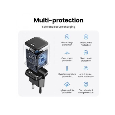 Ugreen UG15328CD318TK 20W Bộ sạc nhanh Nexode GaN USB type c PD3.0 qc4.0 Màu Trắng Chuẩn cắm US - HÀNG CHÍNH HÃNG