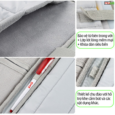 Túi chống sốc, túi đựng dành cho máy tính bảng các loại 10.8 inch - 13 inch có nhiều ngăn riêng biệt, vải chống thấm, chống mài mòn – Hàng chính hãng