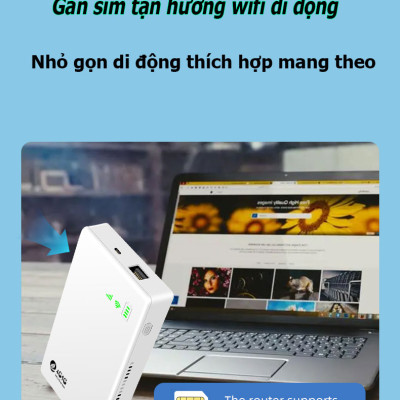 Cục phát wifi từ sim 4G kiêm pin sạc dự phòng TP10000, bộ phát wifi di động tốc độ cao 300Mbps, sử dụng mọi loại sim - Hàng nhập khẩu