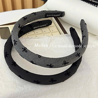 SET 2 BỜM TÓC HÌNH NƠ ĐEN XÁM