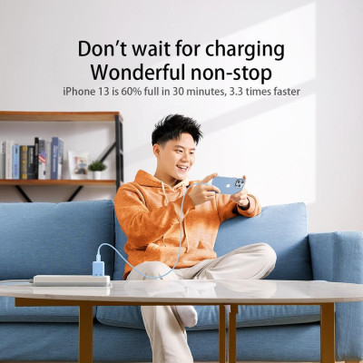 Ugreen UG90448US532TK 1M màu xanh cáp truyền dữ liệu USB-C có chip dành cho apple MFi Cáp sạc - HÀNG CHÍNH HÃNG