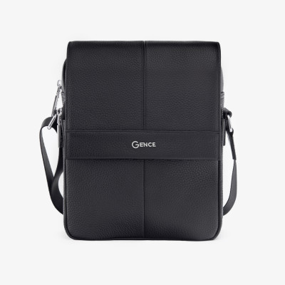 Túi Đeo Chéo Nam Túi Đeo Vai Cỡ Nhỏ GENCE TD01 Da Bò Mềm Cao Cấp Màu Đen Dáng Dọc