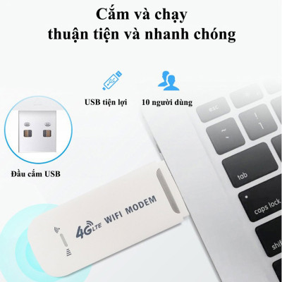 Bộ phát wifi từ sim 4g Dongle, USB phát Wifi 4G, Dcom phát sóng wifi tốc độ cao phủ sóng rộng dùng mọi loại sim - Hàng nhập khẩu.