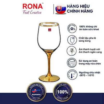 Bộ 6 Ly Vang Pha Lê Mạ Vàng 24K - 450ml