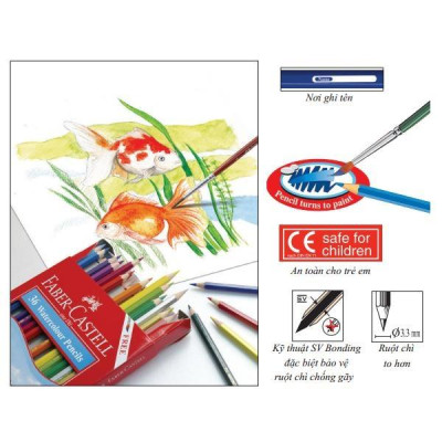 Chì Màu Nước Parrot - 24 Màu Dài - Faber-Castell 114464