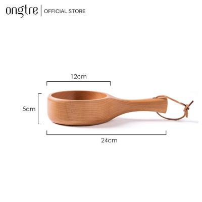 Bát gỗ tự nhiên nguyên khối đựng Salad có tay cầm/Bát sồi cao cấp/ nhà hàng khách sạn | ongtre (Vietnam)