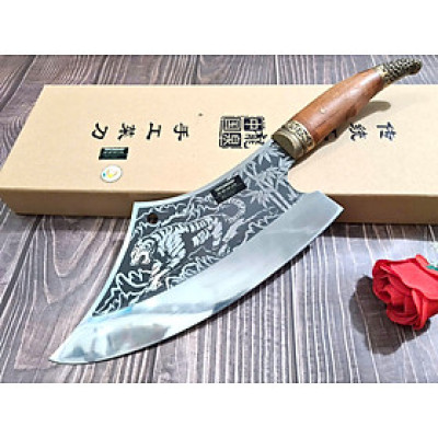 DAO BẾP - DAO THÁI CHẶT HOA VĂN HỔ MÃ A5 DT150 NT topcomshop vn