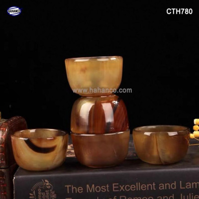 Chén sừng Trâu và bò Châu phi dùng để uống trà, uống rượu (CTH780) thanh lọc giải độc và nhiệt cho cơ thể