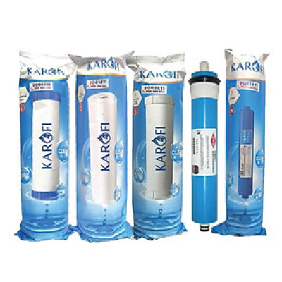 Combo 5 lõi lọc nước Karofi chính hãng dùng cho máy lọc nước Karofi HC300-RO - Hàng Chính Hãng