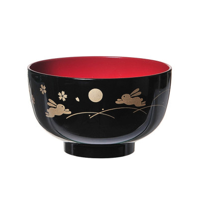 Bát tròn Tanaka sơn mài in họa tiết sang trọng nội địa Nhật Bản