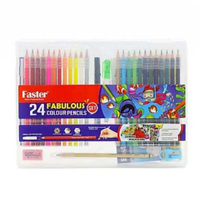 Bộ 24 Bút Chì Màu Faster Fabulous CP-F-5024-SETB