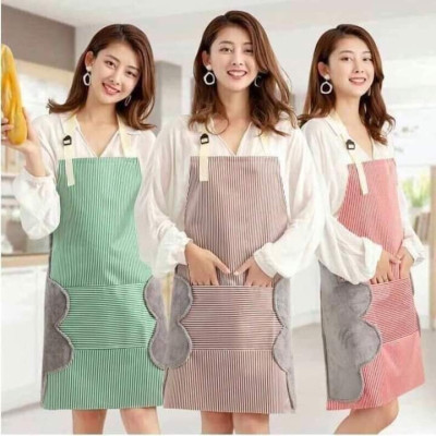 Tạp Dề Nấu Ăn, Không Thấm Nước, Có Chỗ Lau Tay Và Túi Đựng Điện Thoại Tiện Lợi, Hoạ Tiết Cute