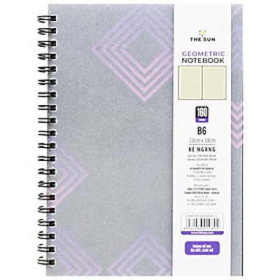 Sổ Lò Xo Bìa Cứng Geometric B6 - Kẻ Ngang - 160 Trang 80gsm - The Sun 04