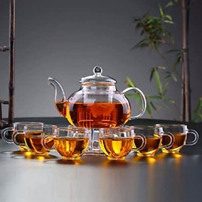 Combo2 chén uống trà thủy tinh có quai cầm _AVN 56