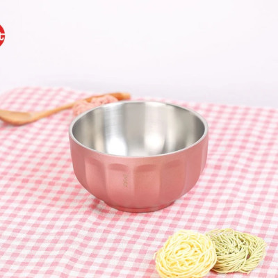 Tô canh hai thành inox hồng gold iMAT