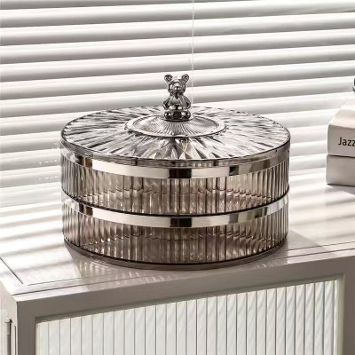 Khay mứt tết gấu bearbrick nhựa acylic trong suốt phong cách bắc âu - khay mứt 2 tầng - HÀNG CHÍNH HÃNG MINIIN