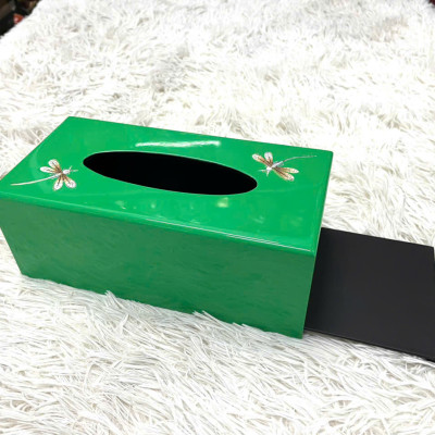 Hộp đựng khăn giấy chữ nhật sơn mài cao cấp Thanh Bình Lê đựng giấy để trong phòng khách hay nhà ăn, đẹp mắt và sang trọng