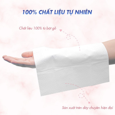 Combo 6 Giấy ăn Slisoft Trắng 3 lớp x 100 tờ đa năng, khăn giấy rút không chất tẩy trắng an toàn cho cả gia đình