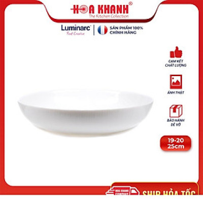 Đĩa Thủy Tinh Luminarc Diwali Lines 19cm đựng thức ăn, kháng vỡ, cường lực - Bộ 3 đĩa - Q1669