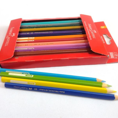 Faber-Castell-11653830-Chì Màu Junior Triangular - 30 Màu Dài + Chuốt
