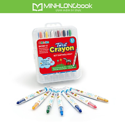 Bút Sáp Màu Xoay DUKA - 12 Màu - Hộp Nhựa PP (DK3302-12)