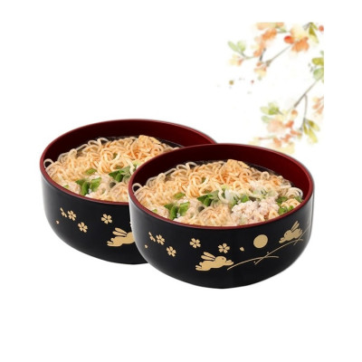 Bát tròn Tanaka sơn mài in họa tiết sang trọng nội địa Nhật Bản