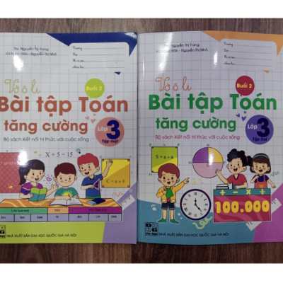 Sách - Combo Vở Ô li Bài Tập Toán Tăng Cường lớp 3 - tập 1 + 2 ( Kết Nối )