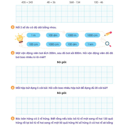 Phiếu Ôn Hè Toán Lớp 2 - Hành Trang Vững Kiến Thức Lên Lớp 3 (MEGA)