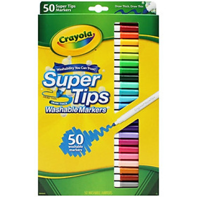 Bộ Bút Lông 50 Màu Super Tips Washable Markers - Crayola 585050
