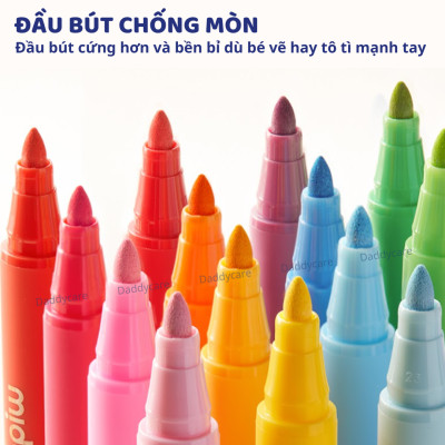 Màu nước Acrylic Markers Mideer, bút đánh dấu highlight cho bé