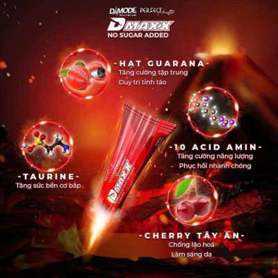 DMAXX thức uống bổ sung vitamin năng lượng không đường DAMODE 62 gói màu đỏ mỗi gói 2,2gr