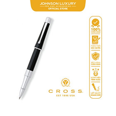Bút Ký Doanh Nhân Viết Máy Cao Cấp Cross Beverly Sơn Mài màu đen Mạ Chrome Bóng