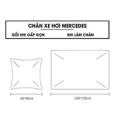  Chăn ô tô kiêm gối gấp gọn logo Mercedes | Sản phẩm chăn và gối 2 in 1