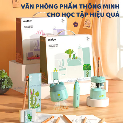 Gọt bút Chì tự động, tẩy tự động,  đồ dùng học tập cho bé cao cấp Mideer Artist Electric Stationery