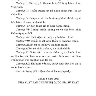 Hướng dẫn môn học Luật tố tụng hành chính - bản in 2024