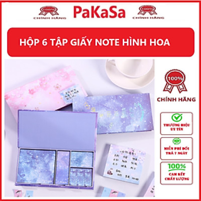 Hộp 6 tập giấy note hình hoa dễ thương - Hàng chính hãng ( màu ngẫu nhiên)