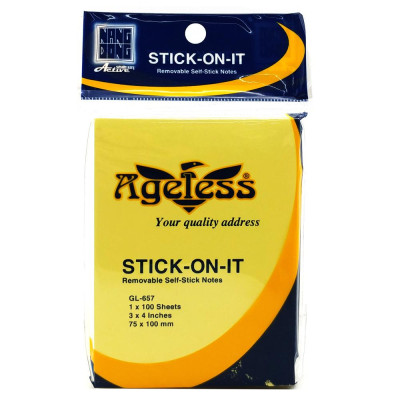 Giấy Note 3 x 4 Ageless GL-657 - Màu Vàng