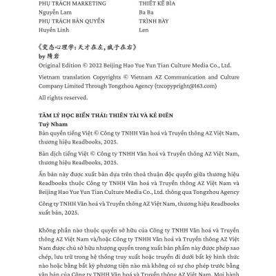 Sách - Tâm Lý Học Biến Thái - Thiên Tài Và Kẻ Điên