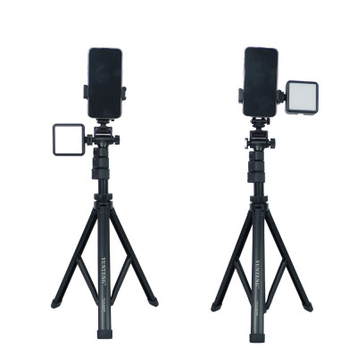 Combo Gậy VCT 91666 và Đèn RGB - Phụ kiện điện thoại kèm đèn trợ sáng chụp ảnh, quay video - Hàng chính hãng