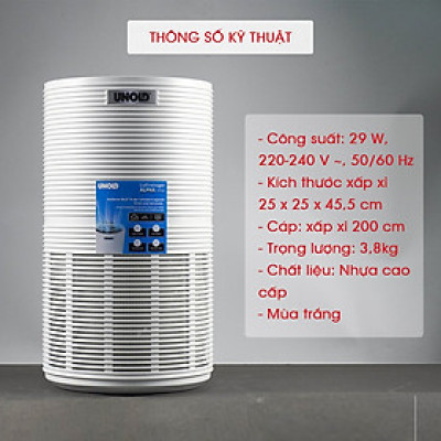 Máy lọc không khí UNOLD 87210 Luftreiniger Alpha Weiß (up to 59 m2) - hàng chính hãng 
