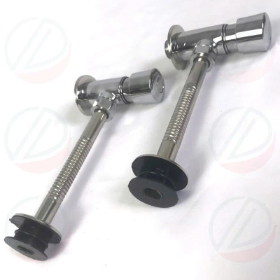 Van Bồn Tiểu Nam Xả Tiểu Nhấn Inox Phủ Crome Bóng - Kiểu ống xả thẳng, tự ngắt tiết kiệm nước