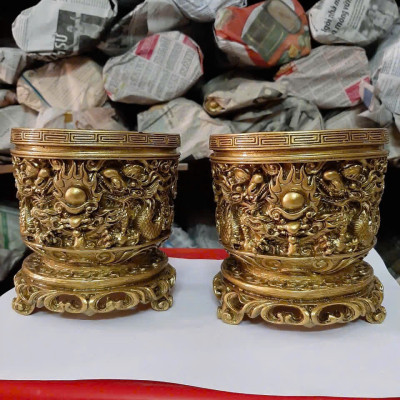 Lư hương CTVD40 12 x 12 x 12cm mạ vàng hoặc màu xanh lựa chọn 