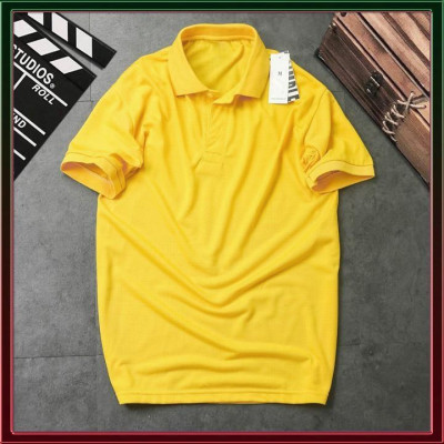 Áo Thun Có Cổ Cá Sấu 4 Chiều Màu Vàng