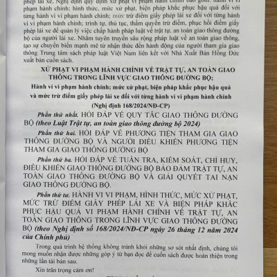Xử phạt vi phạm hành chính về trật tự, an toàn giao thông trong lĩnh vực giao thông đường bộ