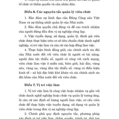 Luật viên chức năm 2010 (sửa đổi, bổ sung năm 2019) bản in 2024