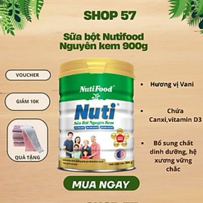 COMBO 2 hộp sữa bột Nguyên kem nutifood loại 900g dinh dưỡng hàng ngày cho cả gia đình