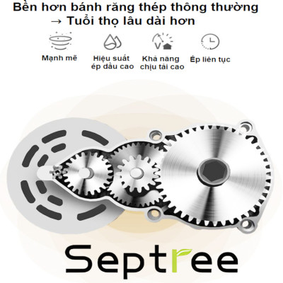 Máy ép dầu ăn thực vật chuyên dụng gia đình thương hiệu Septree T2S công suất 1000W - Trục ép dài 236mm - Bảo Hành 1 Năm - Hàng nhập khẩu